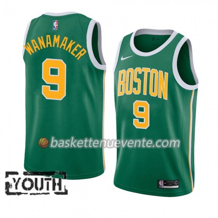 Maillot Basket Boston Celtics Bradley Wanamaker 9 2018-19 Nike Vert Swingman - Enfant